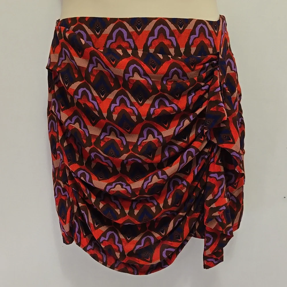 Dolan Left Coast Ruched Ruffle Mini‎ Skirt Size M Anthropologie Drape Front